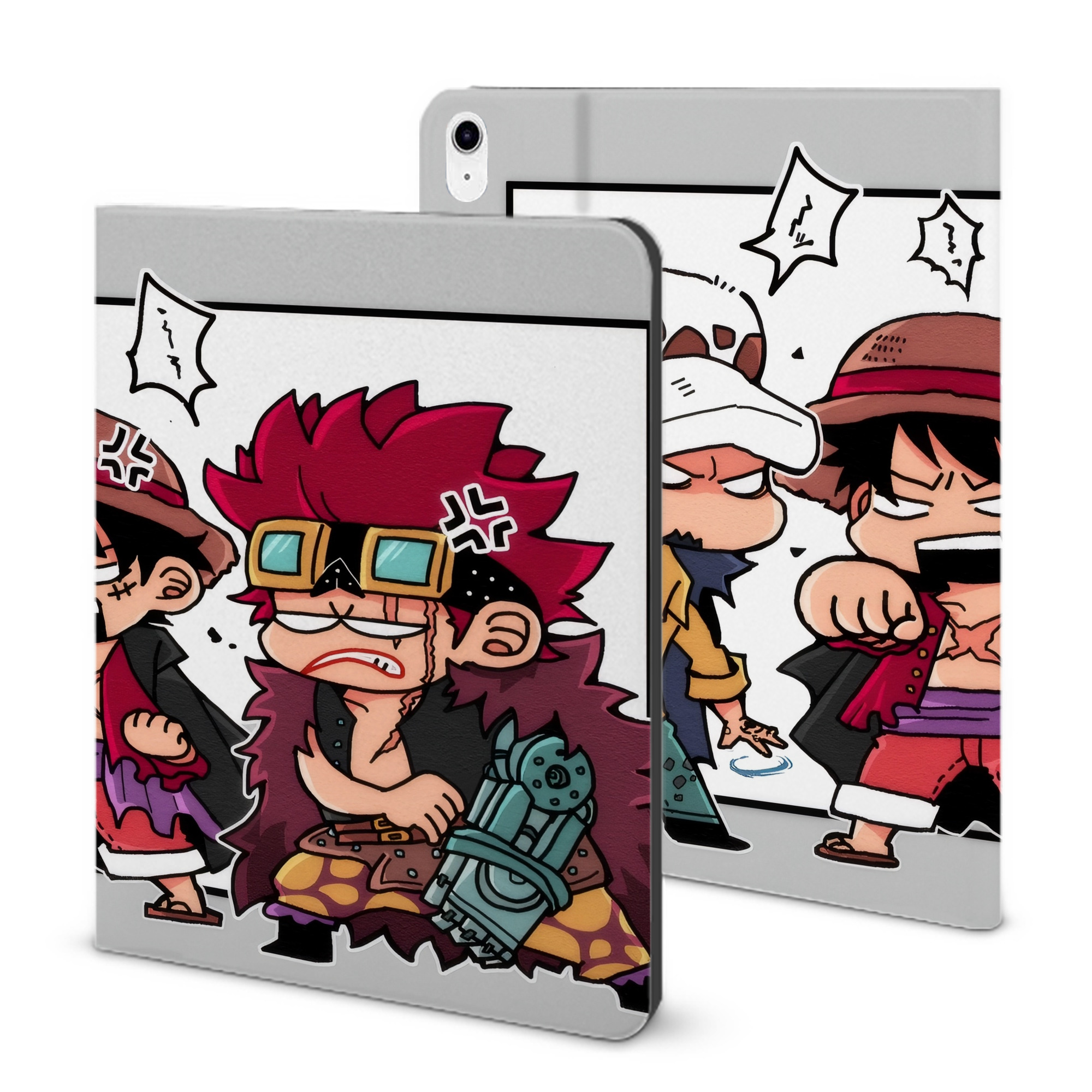 （画像用） ワンピース ONE PIECE IPad ケース ブック型 PUレザー TPU 耐衝撃 軽量 薄型 ペン収納なし 全面保護 IPad 各モデル対応